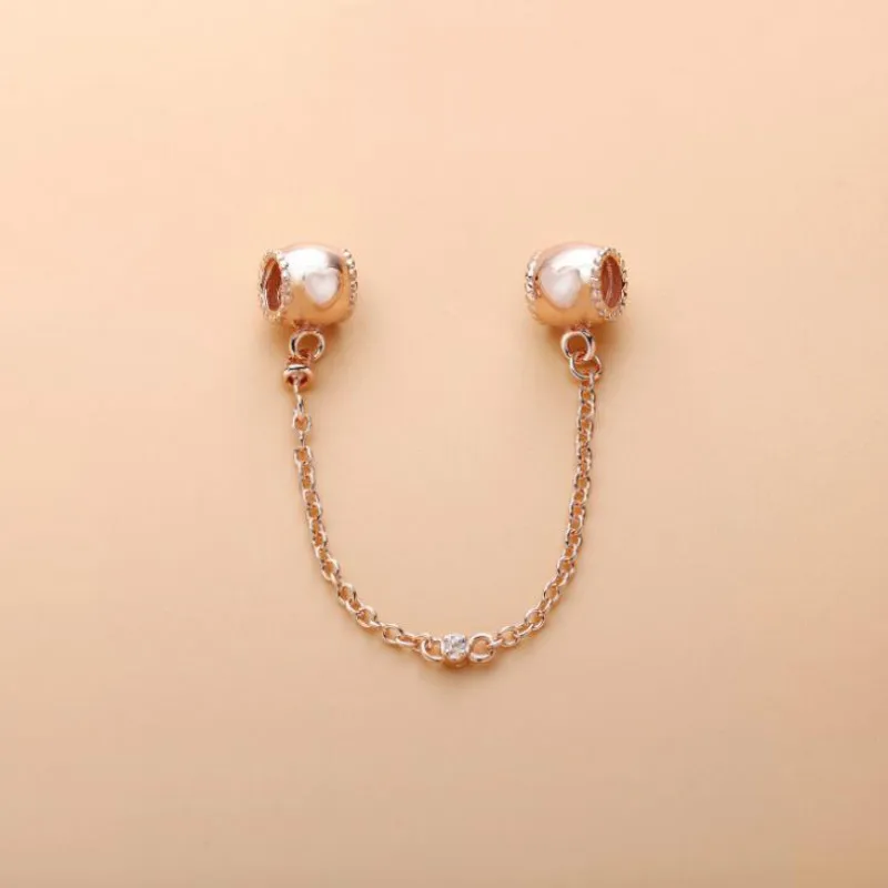 

925 sterling silver new beads accessories love safety chain Fits Pandora Charm Bracelets DIY Jewelry making