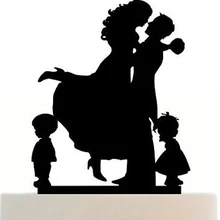 Акриловые Свадебный Торт Топперы пользовательские невеста жених с мальчик и девочка фамилия Обручальное Свадебные душ Декорации для вечеринок