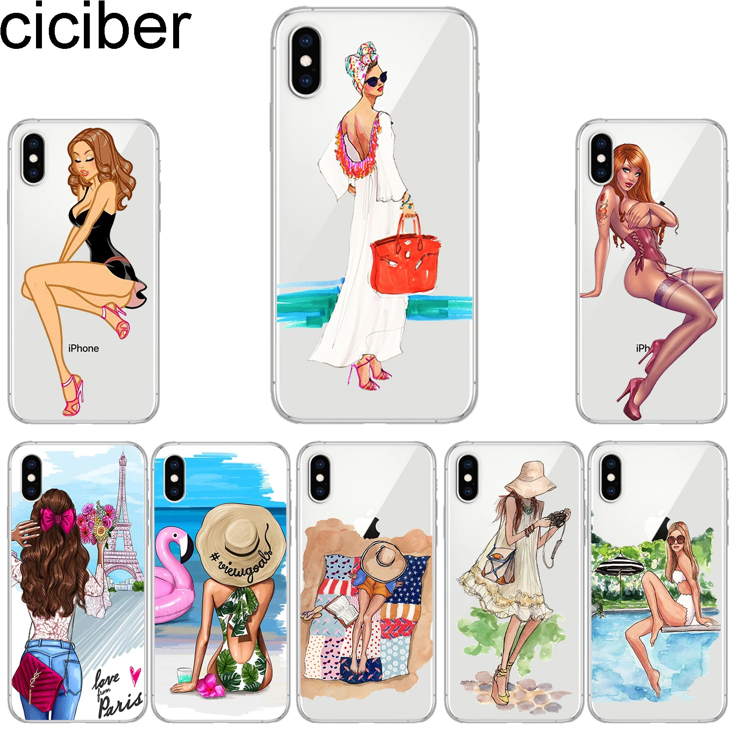 Ciciber чехлы для телефонов IPhone 7 8 6 6s Plus SE 5S X Xs XR XS Max мягкая задняя крышка из ТПУ 11 Pro