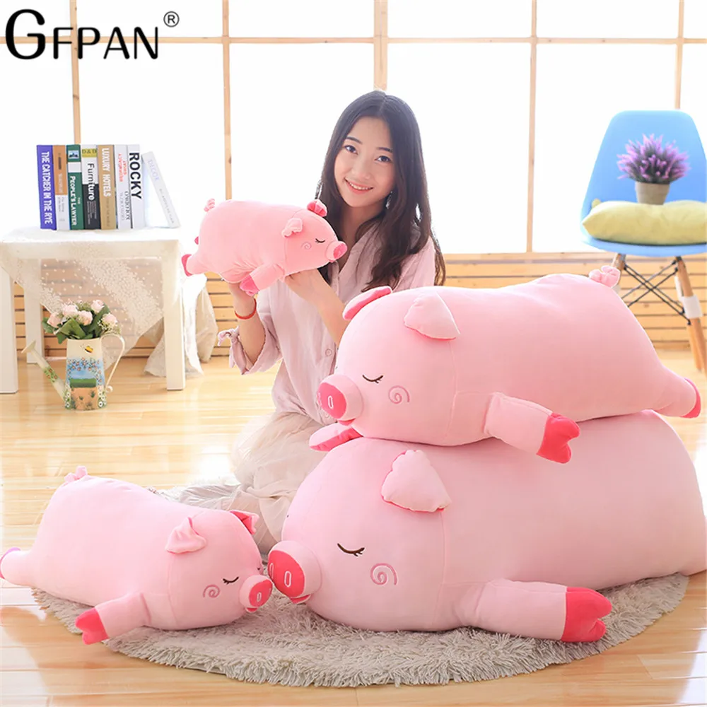 

80cm Bigger Size Toys Cartoon Pink Pig Plush Toys Pig Pillow Soft Cushion Chinese Zodiac Pig Doll Birthday Gift For Kid Baby