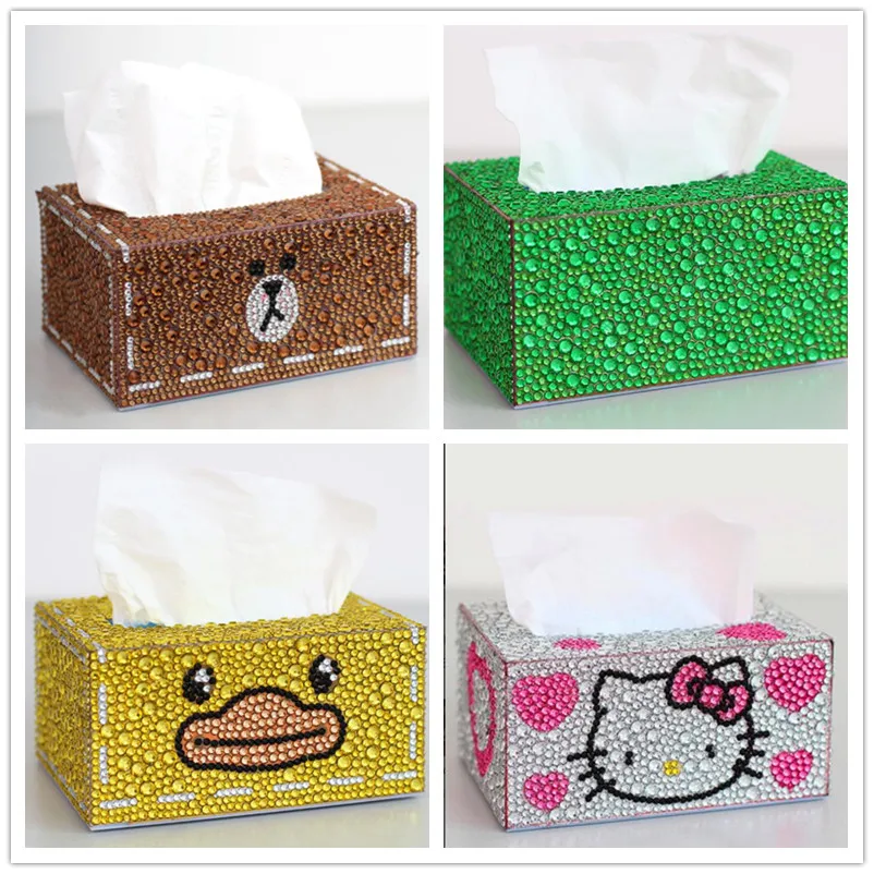 

5D Cartoon Diamond Cross Stitch Special Shape Diamond Painting DIY Roll Tissue Box Cross Stitch Storage Box Jewelry Box
