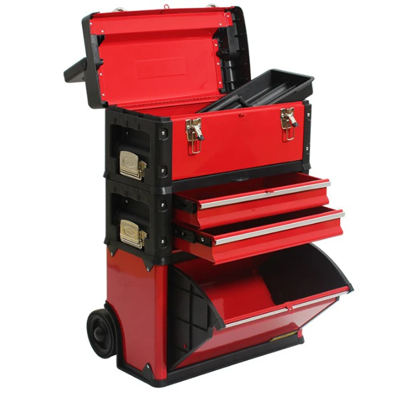 

4 layer separate portable multi-function trolley toolbox Portable hardware combination tool cart