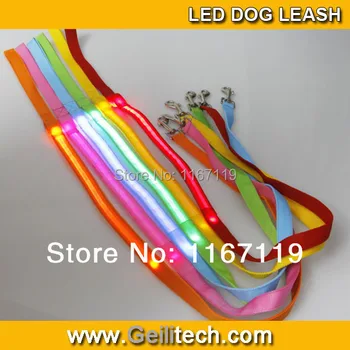 

Wholesale 100pcs/lot New 2014 Favorites LED Pet Dog Cat Leash Harness Leads Training Safety Light Leashes for Dogs Collar