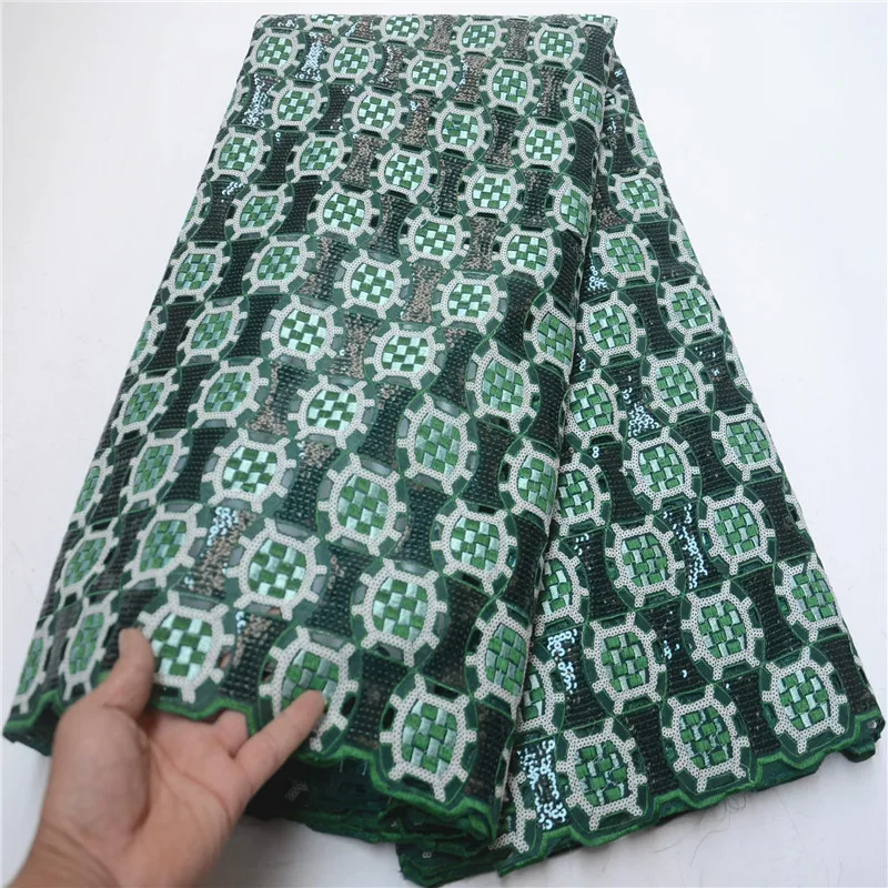 

New fashion Handcut High Quality African tulle lace fabric french organza lace fabric with sequins for wedding dress PSA311-1