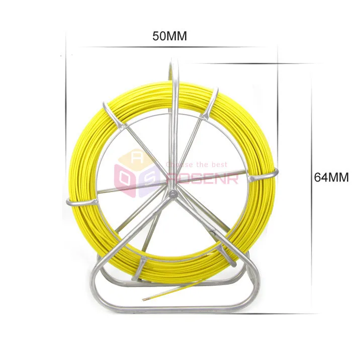 130m Fish Tape 6mm Fiberglass Wire Cable Running Rod Duct Rodder Puller Yellow