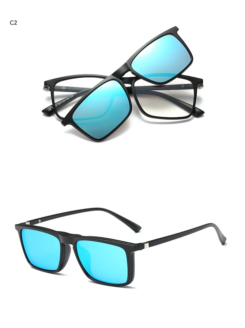 Оправа для очков для мужчин и женщин, Поляризованные прикрепляемые солнцезащитные очки, магнитные очки, мужские, по рецепту, компьютерные, оптические, RS492