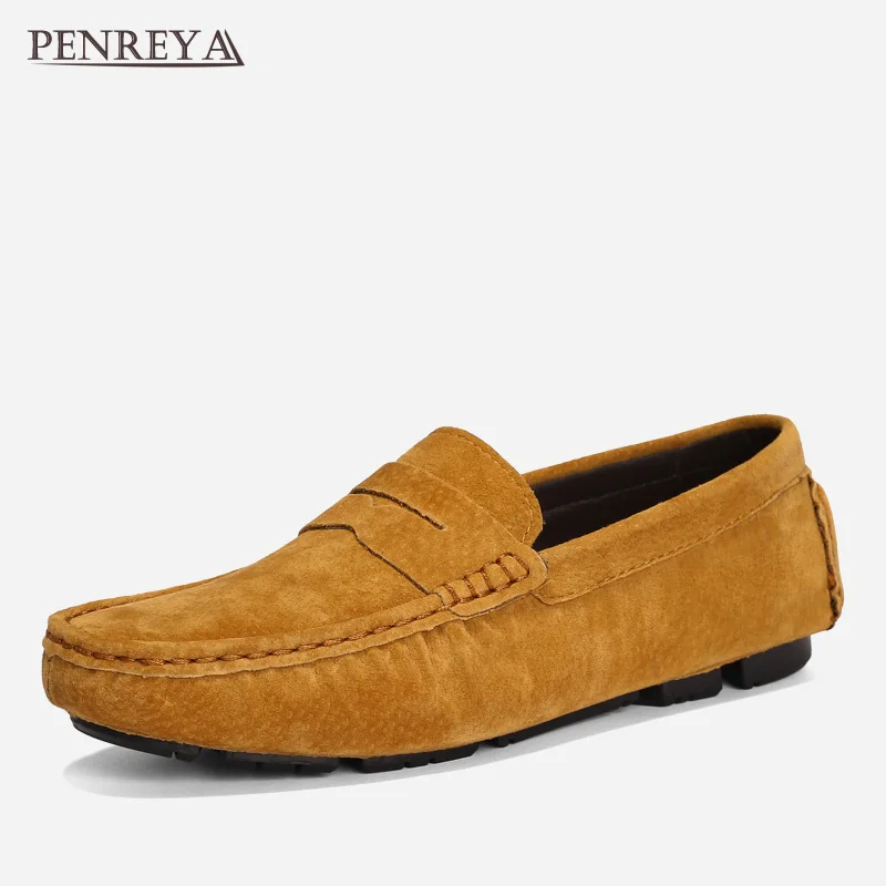 

Penreya Spring Summer Soft Cow Suede Leather Driving Male Loafers Moccasins For Men Shoes Adult Fashion Designer Casual Footwear