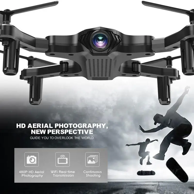 

Foldable UAV Quadcopter Aircraft Drone Altitude Hold One Key Take Off WIFI Connection 2.4GHz FQ31w 360p RQ777