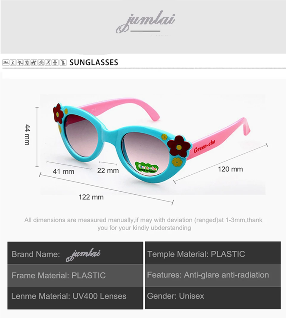 jumlai 2018 NEW Children Goggle Girls Sunglasses Hot Fashion Boys Girls Baby Child Classic Retro Cute Sun Glasses UV400 (1)