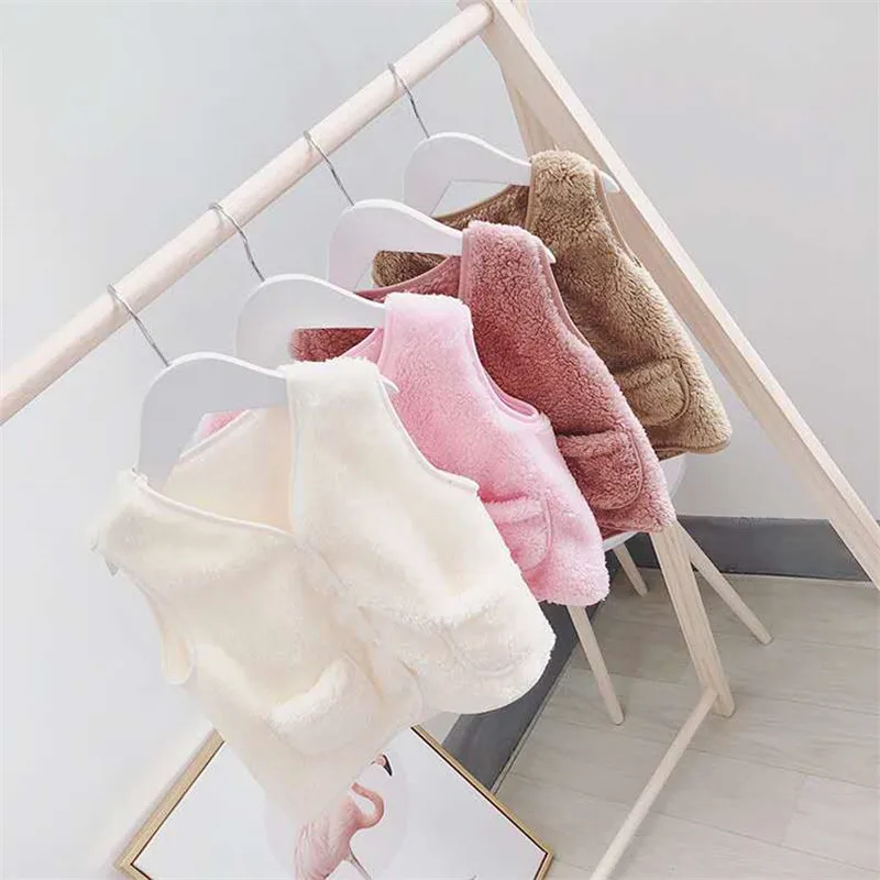 

2018 Winter Children Vest Fur Waistcoat Thick Warm Kid Jacket sleeveless Baby Girl Boy Toddler Children Clothing Casual