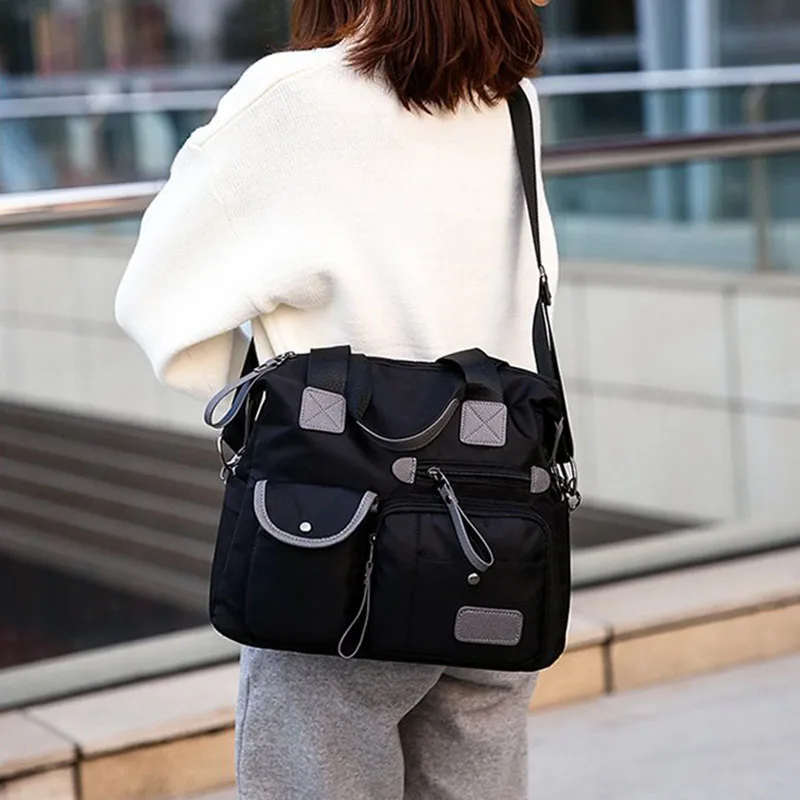 

Hot 1 Pcs Women Lady Shoulder Bag Handbag Nylon Large Capacity Zipper Fashion for Travel BVN66