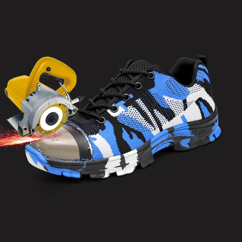 

Men Work Boots Breathable Work Safety Shoes for Man Steel Puncture Proof Construction Safety Boots Camouflage Steel Toe Shoes