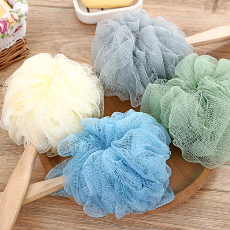 Long Wooden Handle Bath Brush Soft Mesh Ball Back Body Bath Shower Hanging Scrubber Brush Home Bathroom Shower Tool (6)