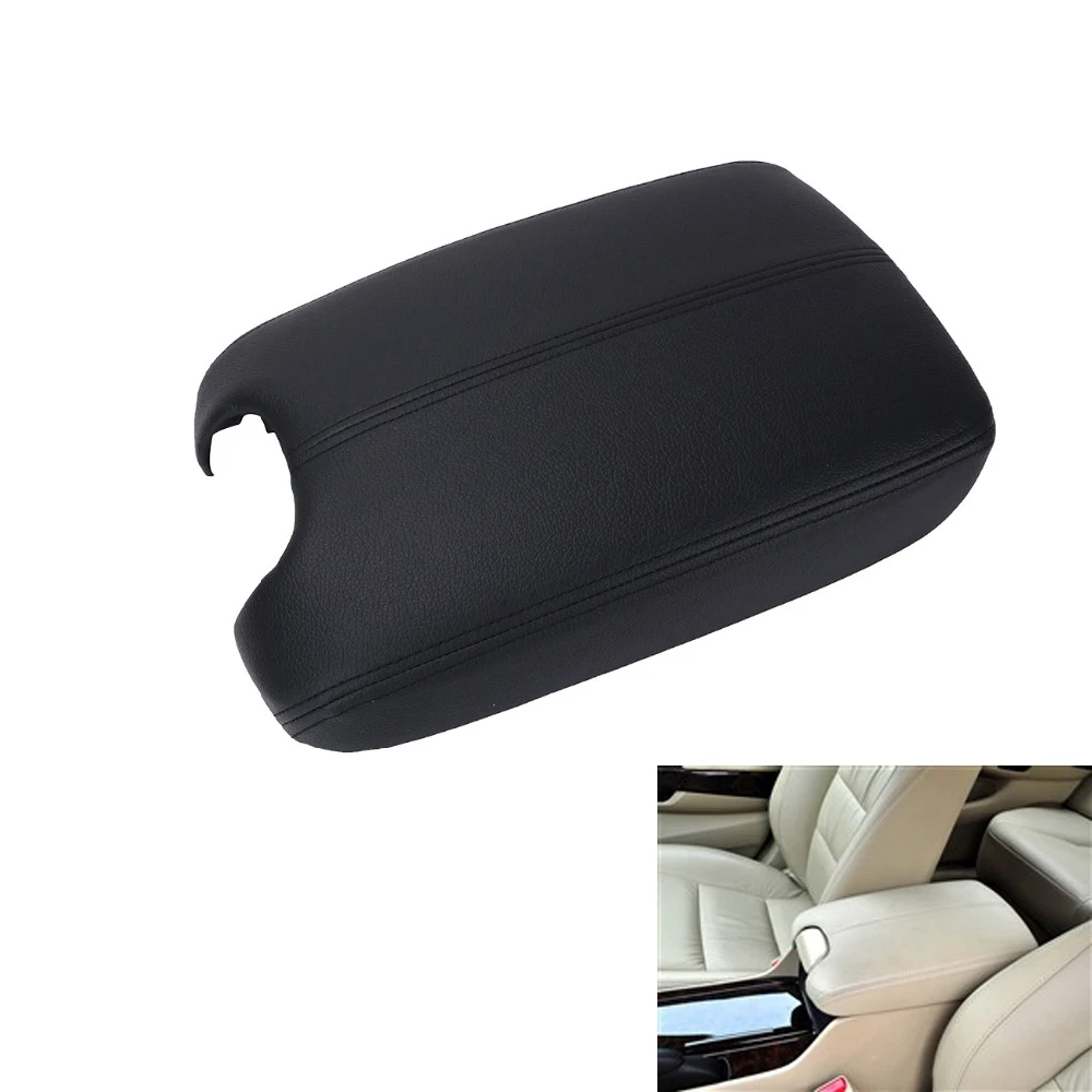 Black Armrest Center Cover + Console Lid Fit for Honda Accord 2008 2012
