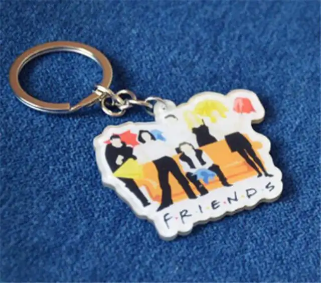 TV Series Friends Monica Acrylic Key Chain Cartoon 6 Characters Keyring