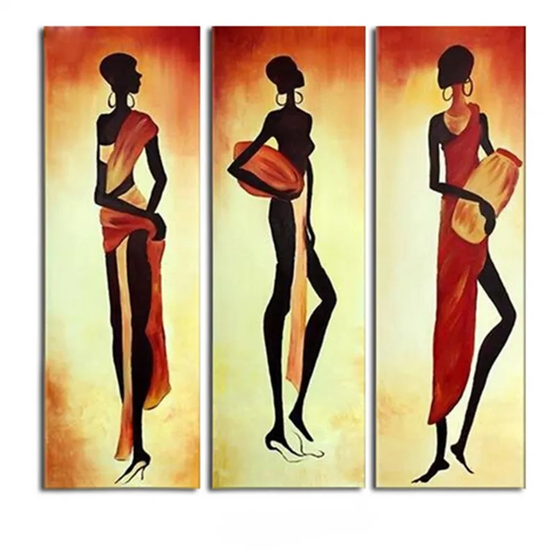 

Becautiful Wall Painting Hand Painted Abstract Figure Oil Paintings on Canvas Home Decor Wall Art Handmade Africa Woman Pictures