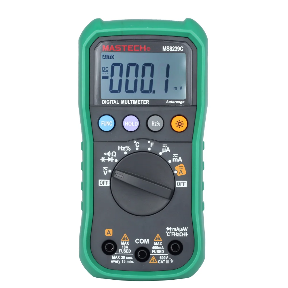 

MASTECH MS8239C Auto Ranging Digital Multimeters w/Frequency Capacitance & Temperature Tester multimetro diagnostic-tool