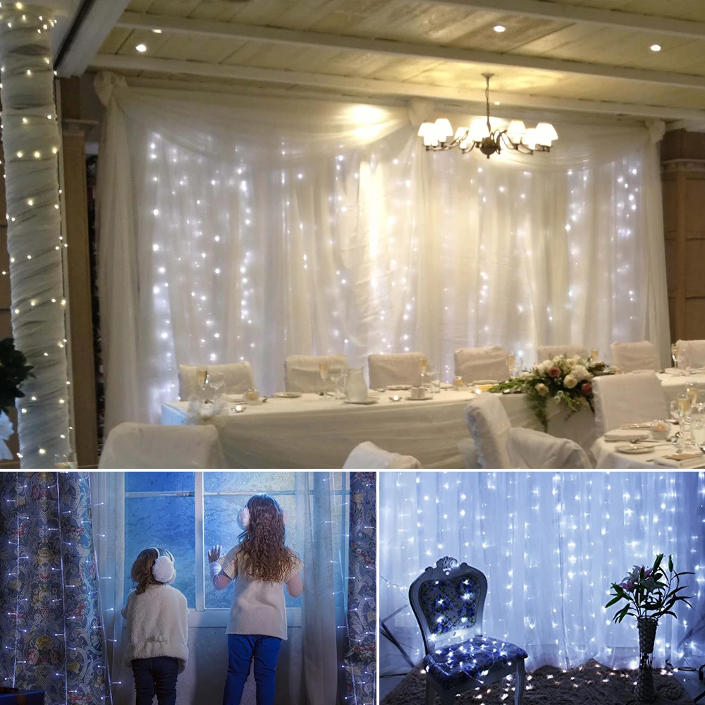 

3Mx3M 304LED Curtain Icicle Lights Window Light For Home Party Wedding Decotation, Waterproof Plug