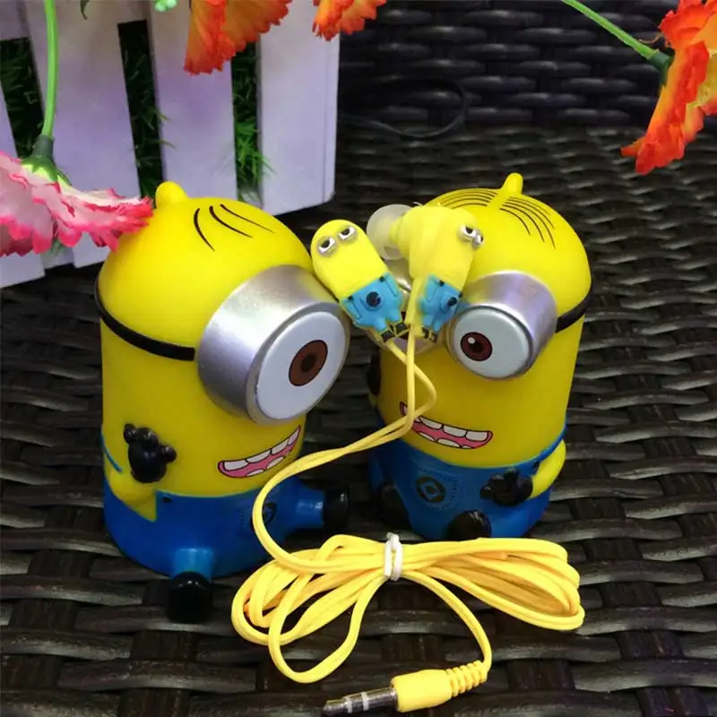 Cheapest Earphones 3.5mm Cute Headset Cartoon Despicable Me Minions In
