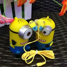 Cheapest Earphones 3.5mm Cute Headset Cartoon Despicable Me Minions In-ear Earbuds Earphone For Mp3 Mp4 Smartphone PC*