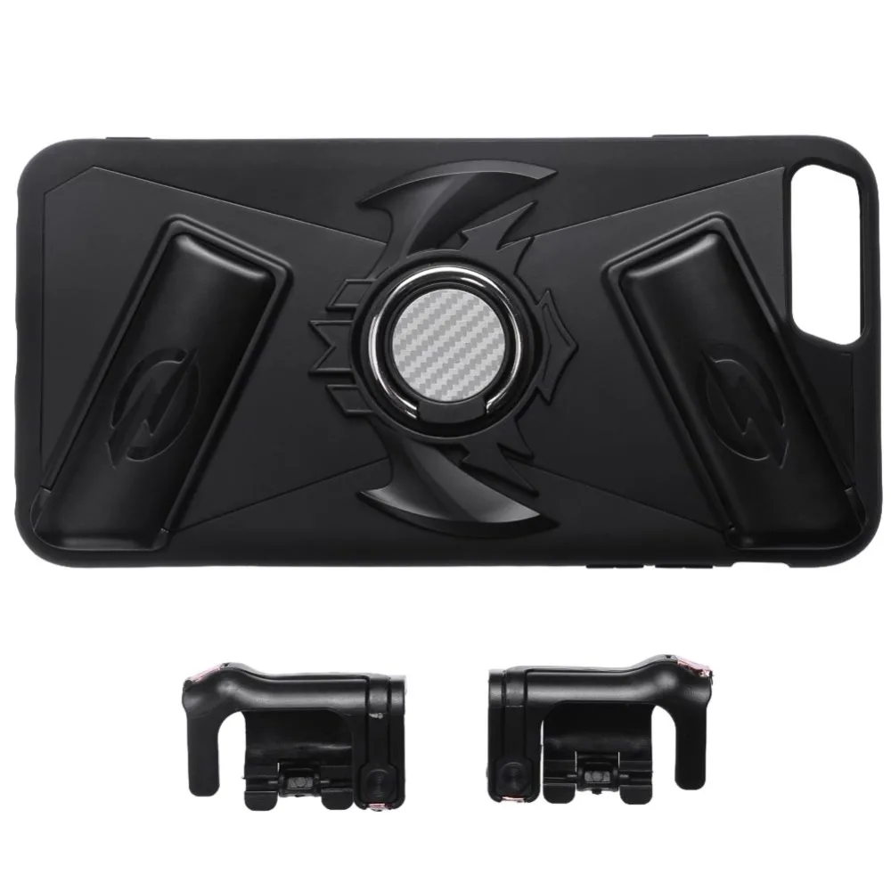 Koop Mobiele Telefoon Case Stand + Schieten Games Arcade Game Joysticks Joypad Controller Assist Gereedschap voor iPhone7plus 8 plus