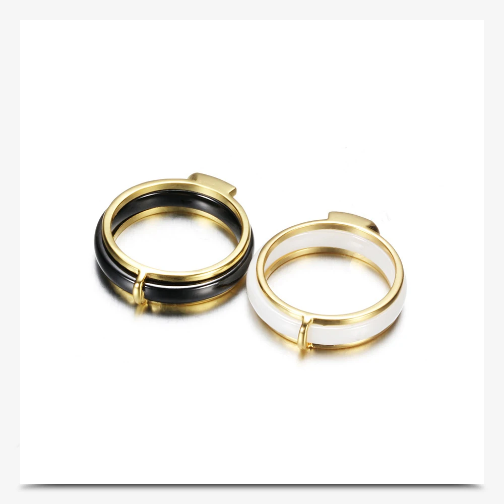 Ceramics Couples Ring fashion gold rings 04