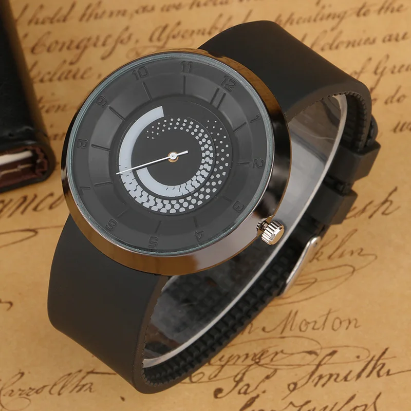 Unique Spiral Rotation Mens Watch Creative Turntable Dial Quartz Clock Leisure Style Rubber Strap Unisex Christmas Gifts ulzzang 2017 Fashion (8)