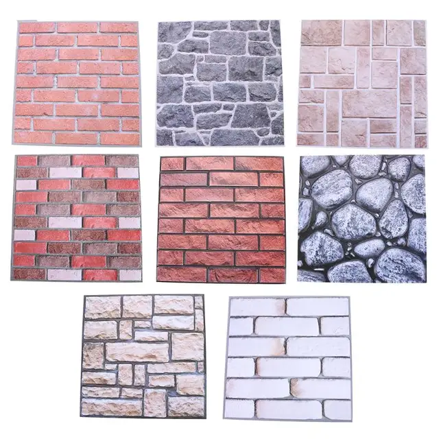 3d brick pattern wall sticker pvc wall decals/adhesive family wall