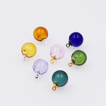 

7X Diffuser Perfume Refillable 12mm glass ball with 5mm cap set handmade Essential Oil Aromatherapy Bottle jewelry glass pendant