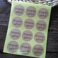 240 шт/партия круговая крафт-бумага "спасибо" Печать стикер чашка подарок наклейка на коробку выпечки пакет торт коробка украшения