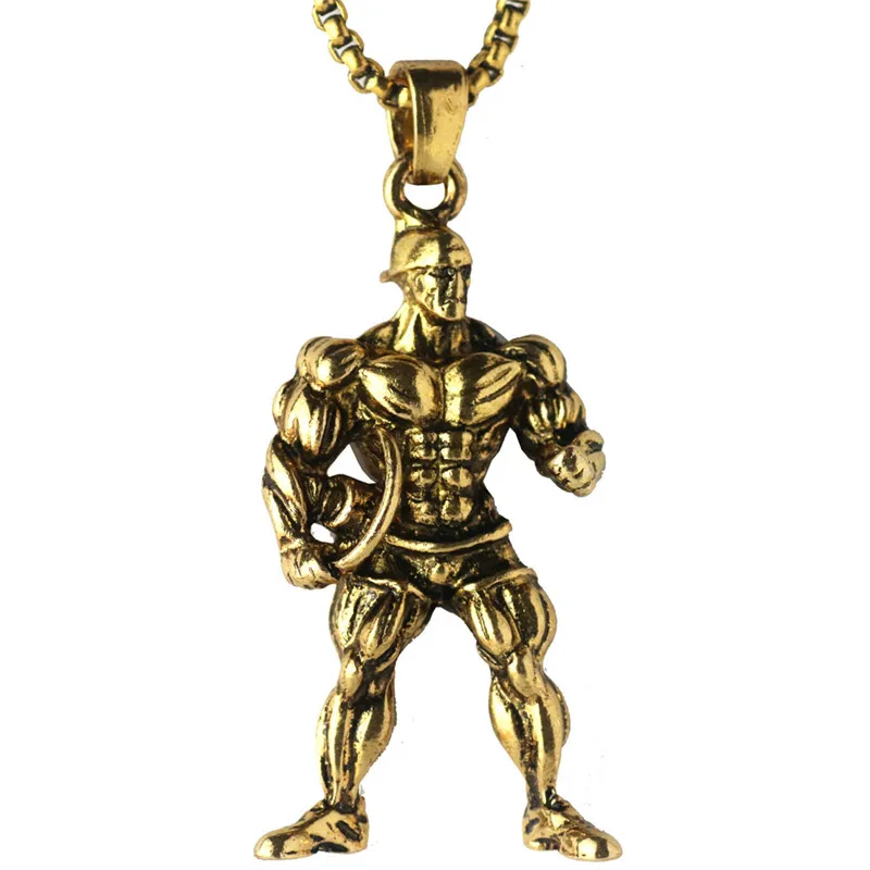 Buy Strong Man Dumbbell Pendant Necklace Stainless