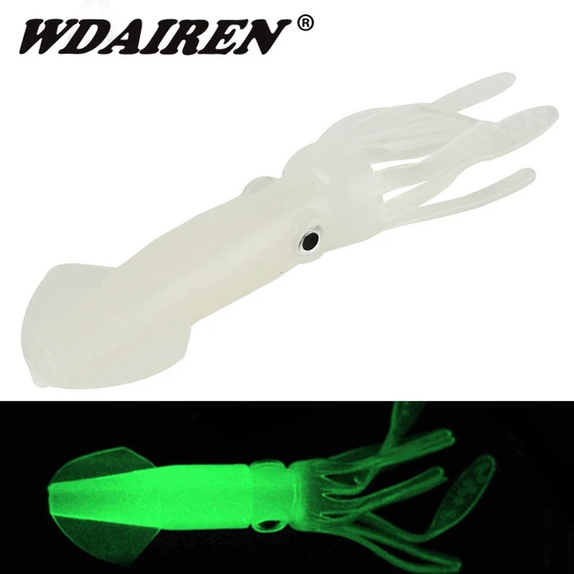 5pcs/lot luminous Bionic Squid fishing lure 100mm 8g Artificial Soft  silicone bait Pesca Easy Shiner