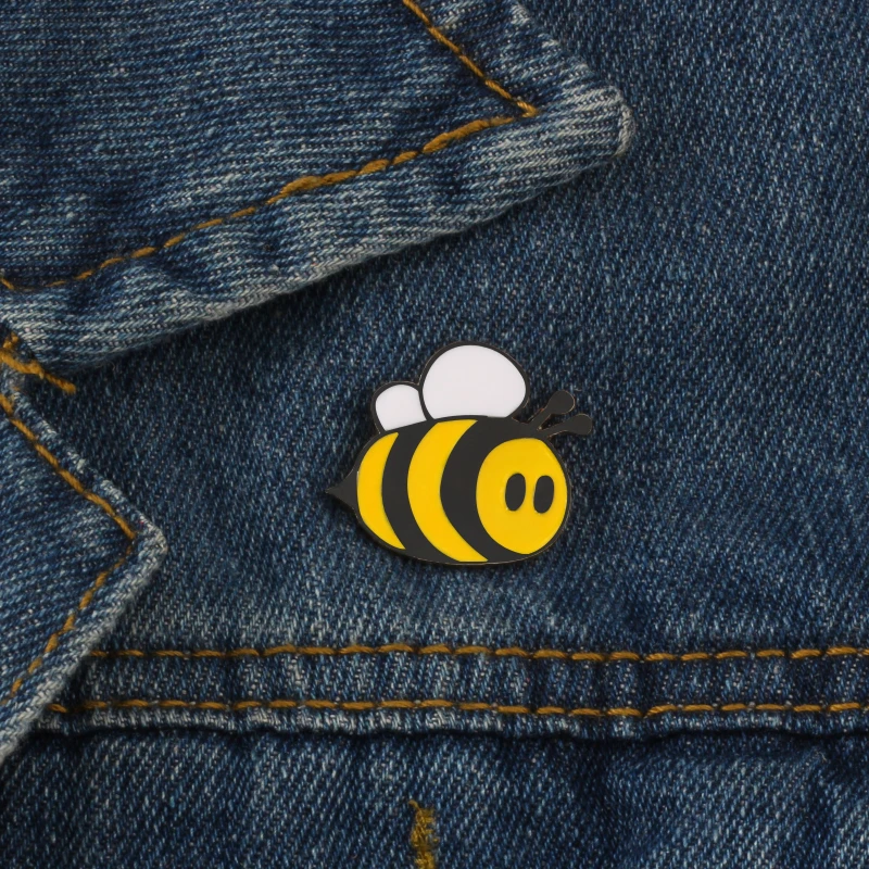 Fashion Brooches Cartoon Cute Bee Fly Insect Brooch Kids Girls Clothes Accessories Black Yellow Enamel Pin Birthday Gift Jewelry - Image 5