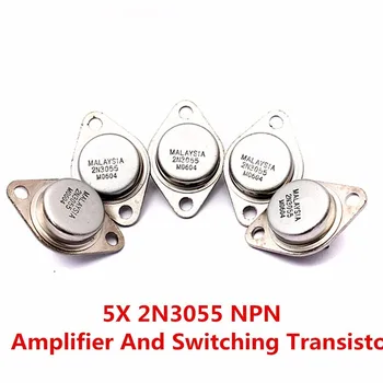 

5Pcs NPN 15A/60V AF Amp Audio Power Transistor 2N3055 TO-3 Metal Case AK Transistors