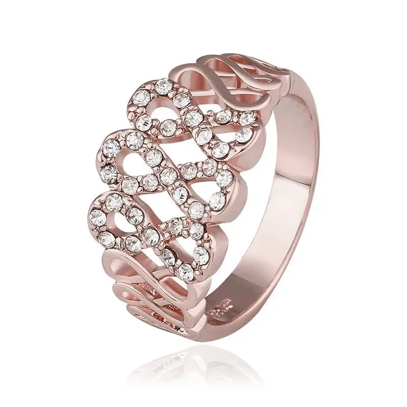 R541 Wholesale High QualityNickle Free Antiallergic New Fashion Jewelry 18K Real Gold Plated Ring For Women