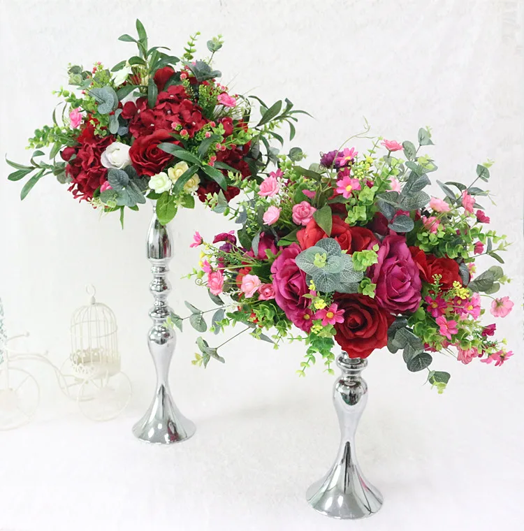 Flone 35cm Artificial Rose Peony Hydrangea Flower Ball Fake Flower Ball Simulation Silk Flower Wedding Party Decor Flower Ball (34)