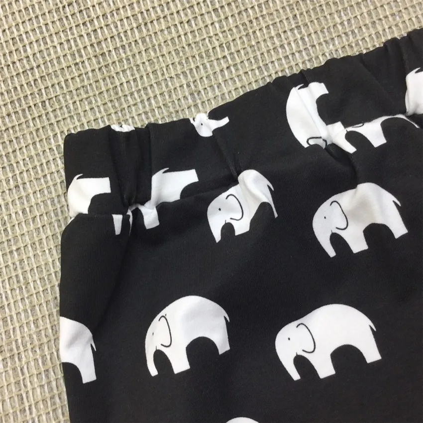 Штаны для маленьких мальчиков и девочек штаны-шаровары г. новые модные леггинсы для новорожденных детские брюки для малышей леггинсы с изображением слона для малышей 22