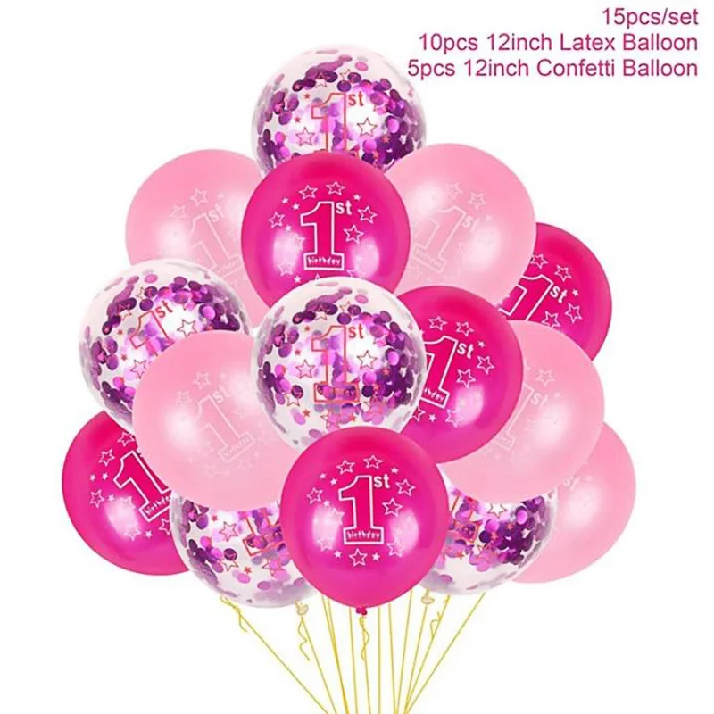 1 St шарики ко дню рождения воздуха 2, 1, 2 года, первый День рождения праздничные украшения: воздушные шары латексные детские, пожалуйста, душ для малышей