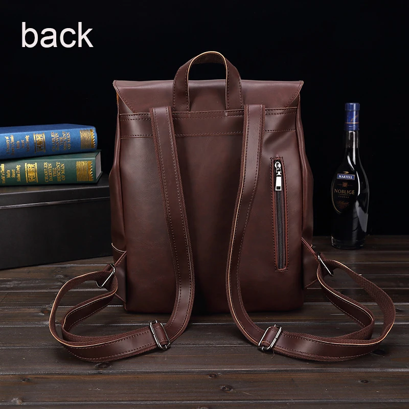 Leather Backpack Vintage Laptop Bookbag for Women Men, Brown Faux Leather Backpack Purse College School Weekend Travel Bookbag Leather Backpack Vintage Laptop Bookbag for Women Men, Brown Faux Leather Backpack Purse College School Weekend Travel Bookbag