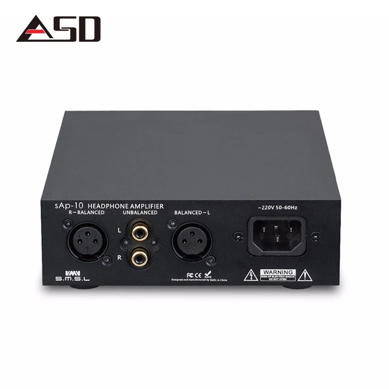 

SMSL SAP-10 Full Balanced Headphone Amplifier XLR RCA Input Built-in Linear Power Supply TPA1620A2 Desktop Power AMP Black