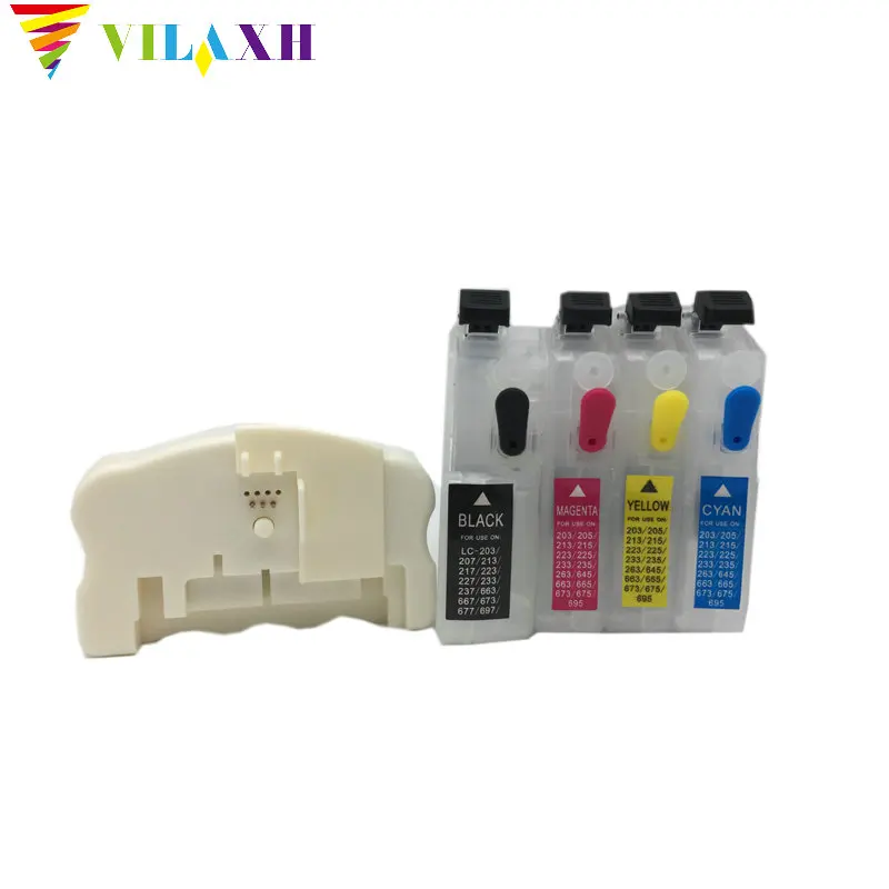 

Vilaxh for Brother LC103 LC105 LC107 LC113 LC115 LC117 LC123 LC125 LC127 LC133 Refillable Ink cartridge+QE-565 chip resetter