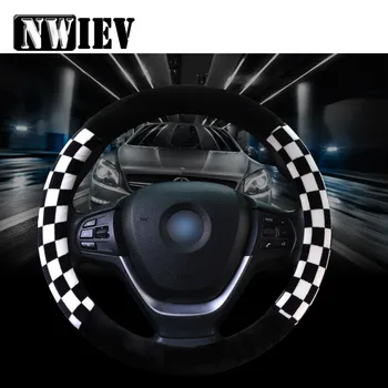 

NWIEV Winter car plush universal steering wheel cover For BMW Mini Cooper S VW Polo Passat B6 B7 B8 Golf 4 5 Touareg Bora Tiguan