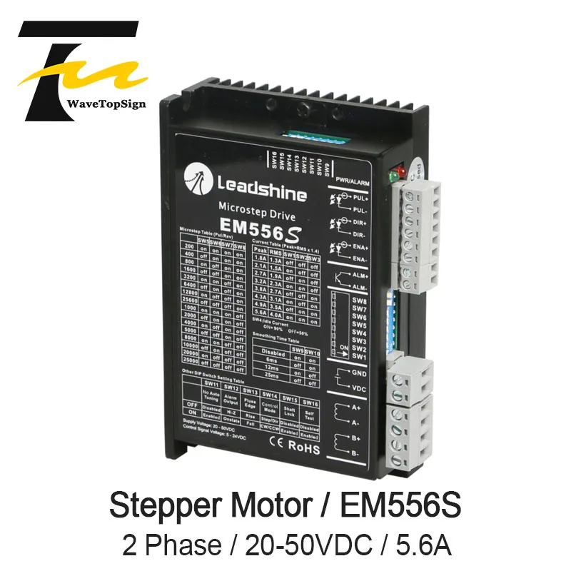 

Leashine 2Phase Stepper Motor Driver EM556S Current 5.6A Input Voltage 20-50VDC Engraving and Cutting Machine