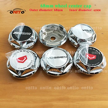 

4pcs 68MM Chrome Wheel Center Hub Cap vossen VOLK SPOON SPORTS Wheel Dust-proof emblem covers