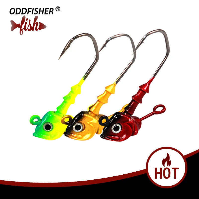 

3PCS/LOT Jig Head Hooks Fishing Tackle 5g Lead Head Hook Hard Bait Soft Worm Fishing Accessory Crank Lure Fishhooks With Box