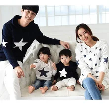 Étoiles Famille Set S-3XL Casual Hoodies Vêtements Pour La Famille Mère/Maman et Fille Père Fils Vêtements Parent-Enfant Vêtements HP18