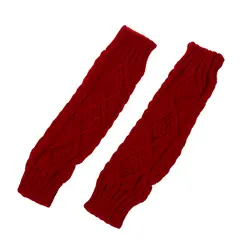 Половина пальцев/перчатки без пальцев Прихватки для мангала зима теплая коренастый кабель вязать унисекс Для женщин Мода-Красный