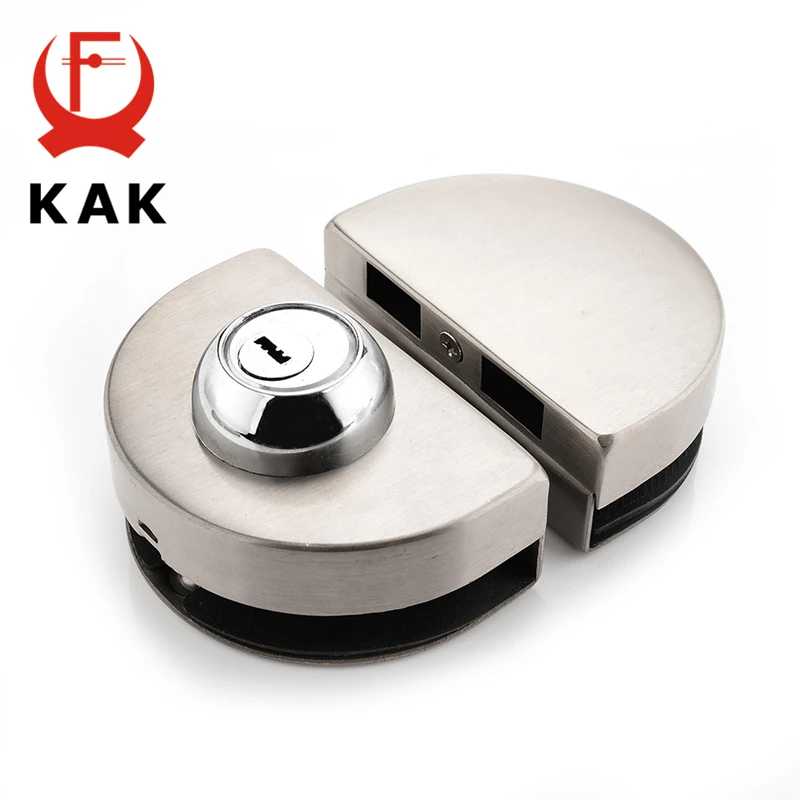 

KAK Double Glass Door Lock 304 Stainless Steel Single Open Frameless Door Hasps For 10-12mm Thickness Furniture Hardware