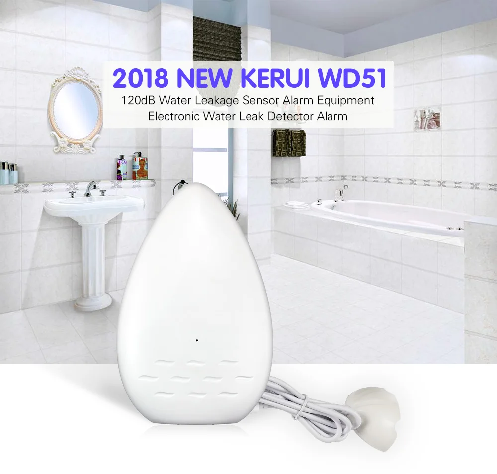 KERUI безопасность 120dB WD51 датчик утечки воды для дома Wifi GSM сигнализация 433 МГц сигнализация оборудование электронный детектор утечки воды