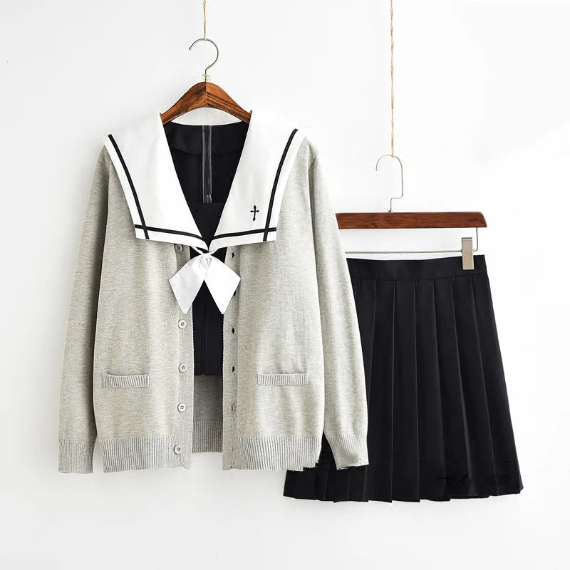 Японский Harajuku Miss ordox корейский с длинным рукавом костюм моряка + короткая юбка класса школьная форма костюмы комплект для женщин